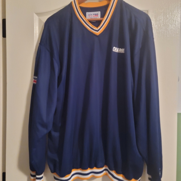 Vintage Chargers starter pullover XL  Pro Line Varsity style mesh longsleeves - Picture 1 of 6